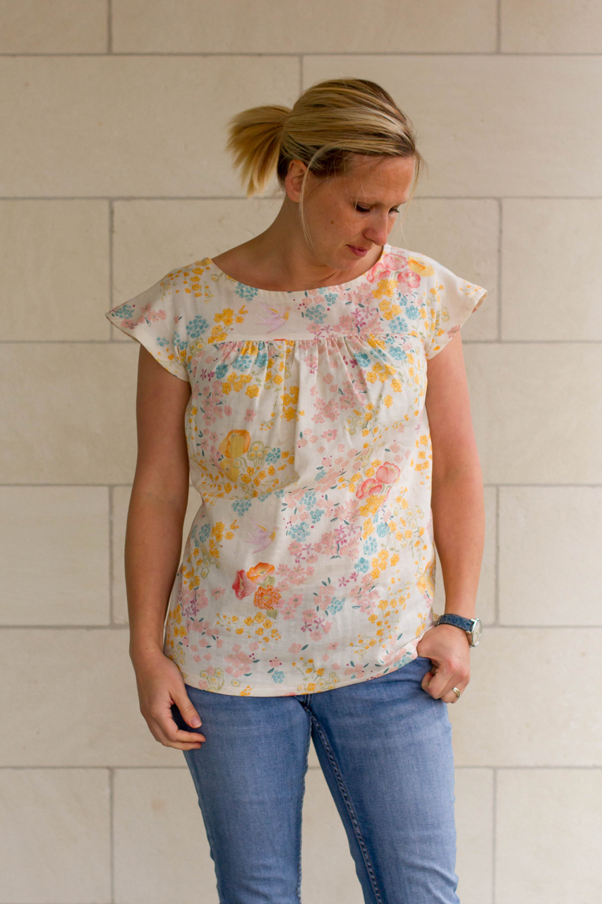 Pleated Sleeve Blouse With Waterfall Frill And Bow