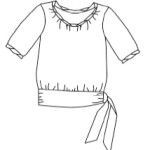 The Honey Blouse line drawing
