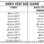 Hero Vest size guide