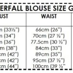 Waterfall Blouse size guide