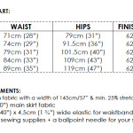 30 Minute Skirt size & requirements